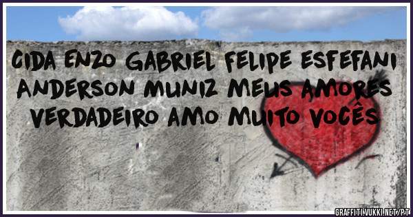 Cida Enzo Gabriel Felipe esfefani Anderson Muniz meus amores verdadeiro amo muito vocês