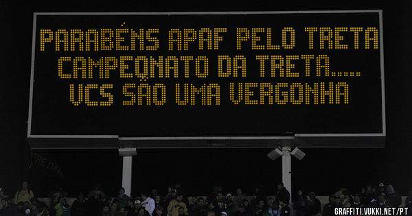 PARABÉNS APAF PELO TRETA CAMPEONATO DA TRETA.....
  VCS SÃO UMA VERGONHA