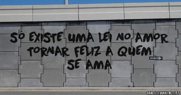 SÓ EXISTE UMA LEI NO AMOR
TORNAR FELIZ A QUEM SE AMA