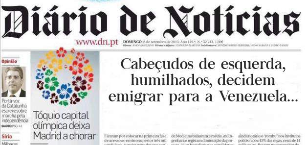 Cabeçudos de esquerda, humilhados, decidem emigrar para a Venezuela...