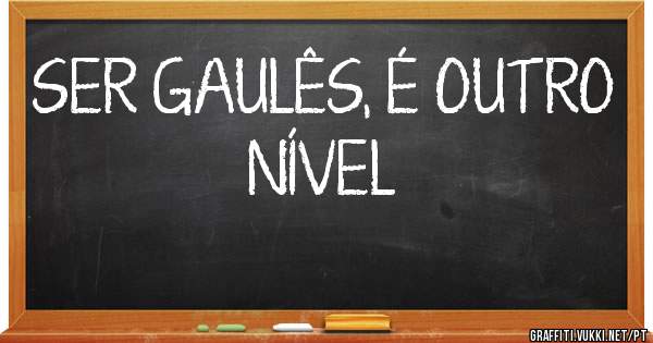 SER GAULÊS, É OUTRO NÍVEL
