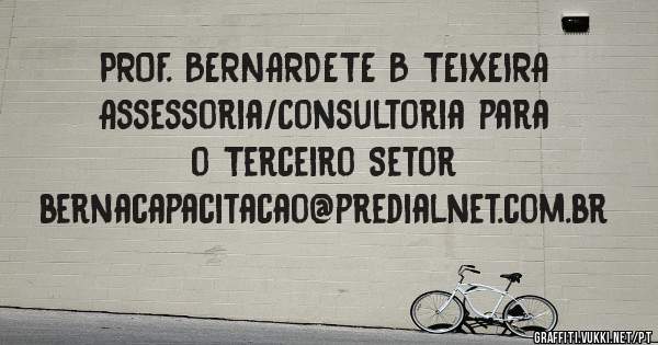 PROF. BERNARDETE B TEIXEIRA
Assessoria/Consultoria para o Terceiro Setor
bernacapacitacao@predialnet.com.br