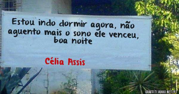 Estou indo dormir agora, não aguento mais o sono ele venceu, boa noite 