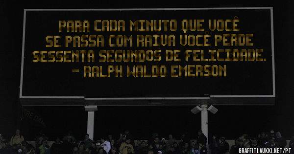 Para cada minuto que você se passa com raiva você perde sessenta segundos de felicidade.
- Ralph Waldo Emerson