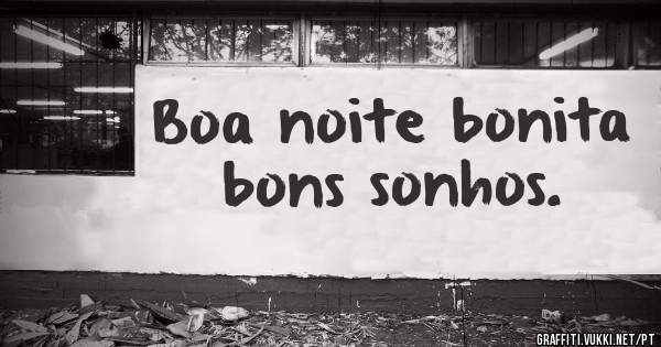 Boa noite bonita bons sonhos.