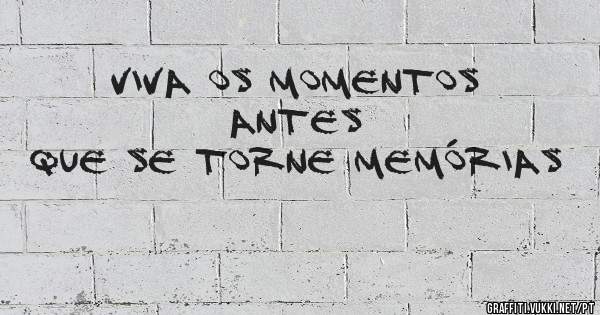 Viva os momentos antes 
Que se torne memórias