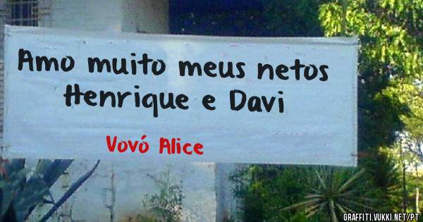 Amo muito meus netos Henrique e Davi