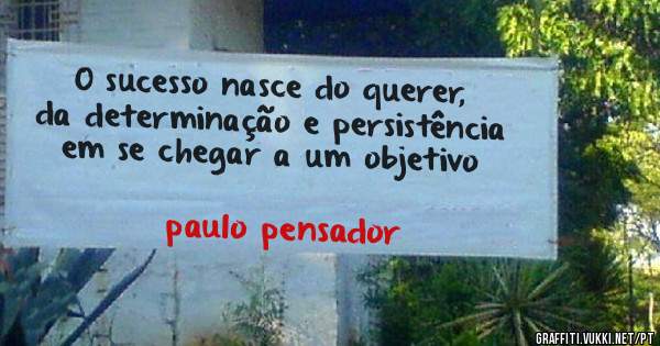 O sucesso nasce do querer, da determinação e persistência em se chegar a um objetivo
