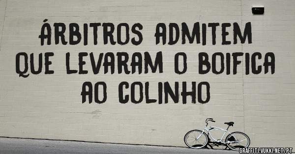 Árbitros admitem que levaram o boifica ao colinho 