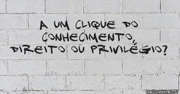 A um clique do conhecimento, direito ou privilégio? 