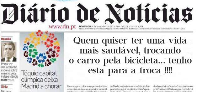 Quem quiser ter uma vida mais saudável, trocando o carro pela bicicleta... tenho esta para a troca !!!!