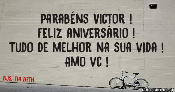 Parabéns Victor ! 
Feliz aniversário ! 
Tudo de melhor na sua vida ! 
Amo vc ! 