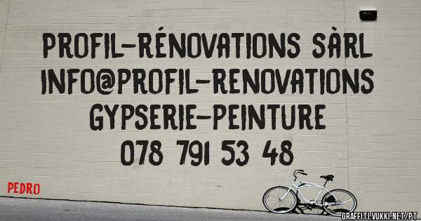 Profil-rénovations sàrl
Info@profil-renovations
Gypserie-peinture 
078 791 53 48
