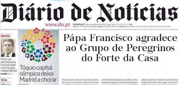 Pápa Francisco agradece ao Grupo de Peregrinos do Forte da Casa
