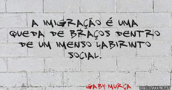 A IMIGRAÇÃO É UMA QUEDA DE BRAÇOS DENTRO DE UM IMENSO LABIRINTO SOCIAL.

