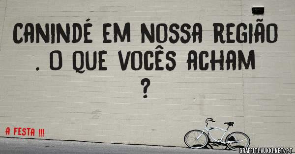 Canindé em nossa região . O que vocês acham ? 