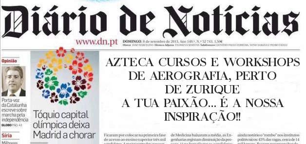 AZTECA CURSOS E WORKSHOPS DE AEROGRAFIA, PERTO DE ZURIQUE
A TUA PAIXÃO... É A NOSSA INSPIRAÇÃO!!