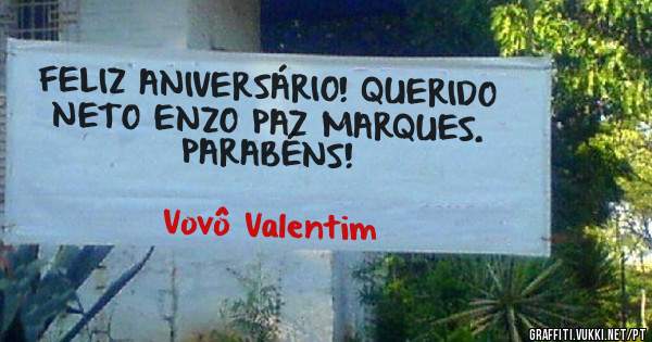 FELIZ ANIVERSÁRIO! QUERIDO NETO ENZO PAZ MARQUES. PARABÉNS!