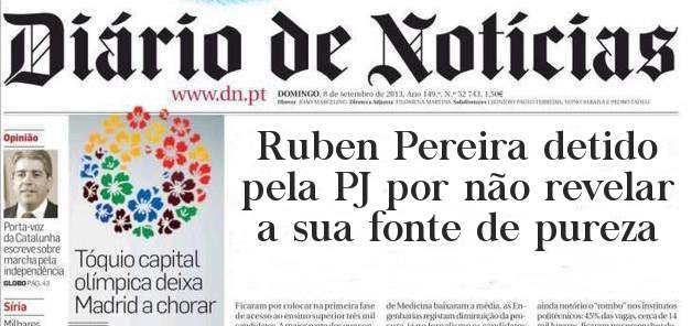 Ruben Pereira detido pela PJ por não revelar a sua fonte de pureza
