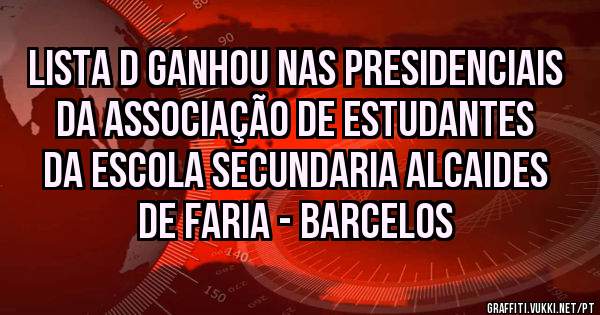 Lista D ganhou nas presidenciais da associação de estudantes da Escola Secundaria Alcaides de Faria - Barcelos 