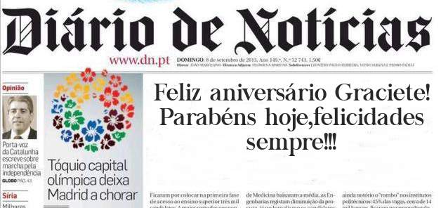 Feliz aniversário Graciete!
Parabéns hoje,felicidades sempre!!!