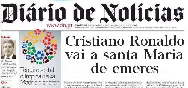 Cristiano Ronaldo vai a santa Maria de emeres