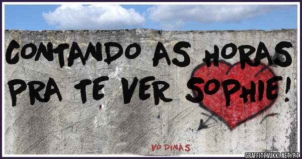 CONTANDO AS HORAS PRA TE VER SOPHIE!