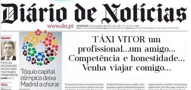 TÁXI VITOR um profissional...um amigo...
Competência e honestidade... 
Venha viajar comigo...