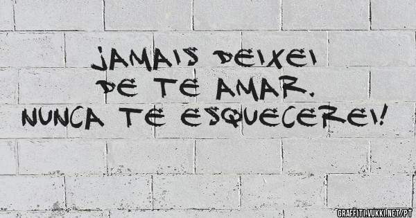 Jamais deixei de te amar. Nunca te esquecerei!