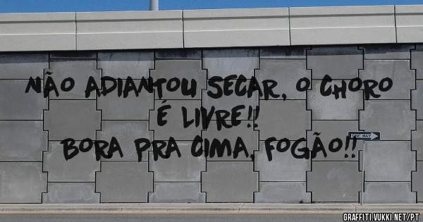 NÃO ADIANTOU SECAR, O CHORO É LIVRE!!
                BORA PRA CIMA, FOGÃO!! 