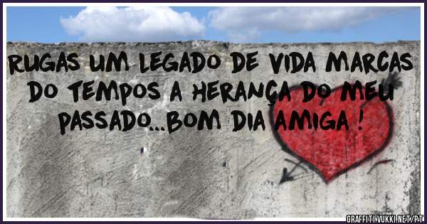 Rugas um legado de vida marcas do tempos a herança do meu passado...bom dia amiga !