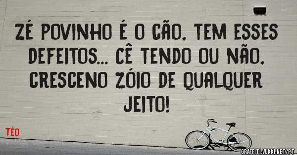 Zé povinho é o cão, tem esses defeitos... Cê tendo ou não, cresceno zóio de qualquer jeito!