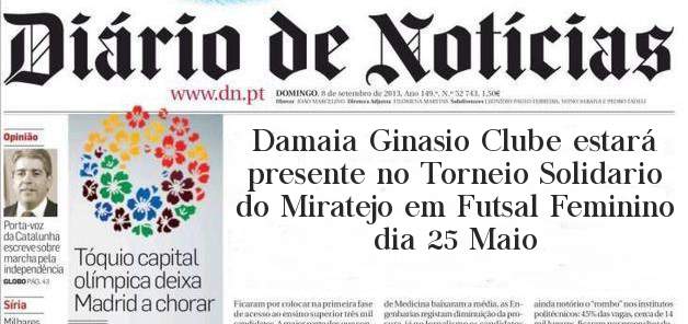 Damaia Ginasio Clube estará presente no Torneio Solidario do Miratejo em Futsal Feminino dia 25 Maio