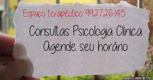 Consultas Psicologia Clínica
Agende seu horário