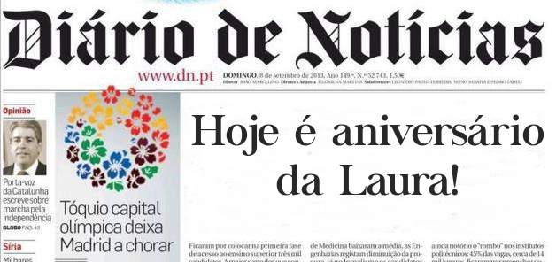 Hoje é aniversário da Laura!