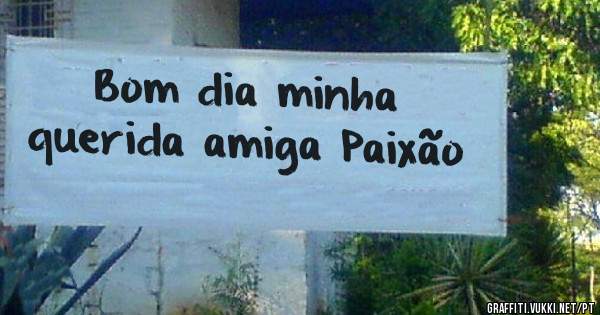 Bom dia minha querida amiga Paixão 