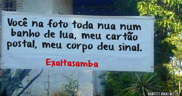 Você na foto toda nua num banho de lua, meu cartão postal, meu corpo deu sinal.