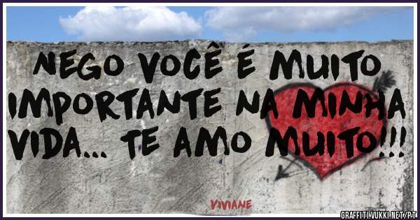 Nego você é muito importante na minha vida... Te amo muito!!!