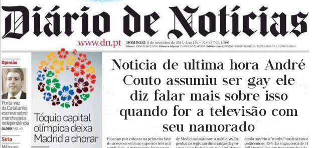 Noticia de ultima hora André Couto assumiu ser gay ele diz falar mais sobre isso quando for a televisão com seu namorado