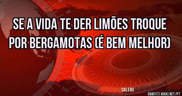 Se a vida te der limões troque por bergamotas (é bem melhor)