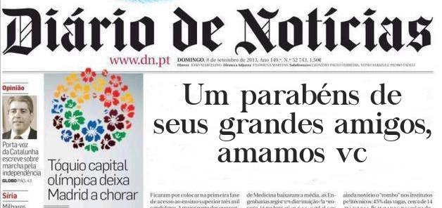 Um parabéns de seus grandes amigos, amamos vc 