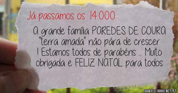 
A grande família PAREDES DE COURA ''terra amada'' não pára de crescer ! Estamos todos de parabéns ... Muito obrigada e FELIZ NATAL para todos 