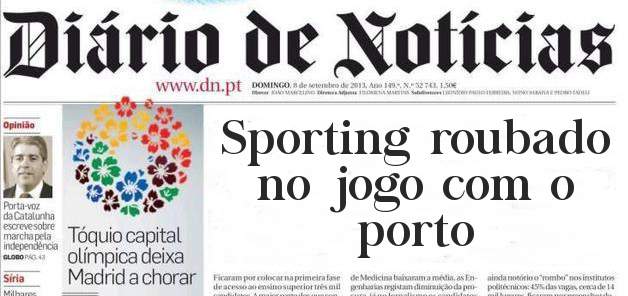Sporting roubado no jogo com o porto