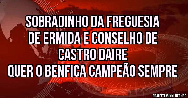 Sobradinho da Freguesia de Ermida e Conselho de Castro Daire 
Quer o Benfica Campeão Sempre 