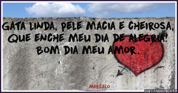 Gata linda, pele macia e cheirosa, que enche meu dia de alegria! Bom dia meu amor.