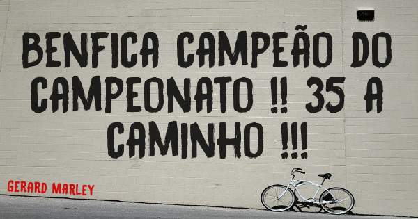 Benfica campeão do campeonato !! 35 a caminho !!!