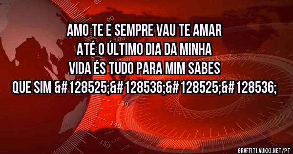 Amo te e sempre vau te amar até o último dia da minha vida és tudo para mim sabes que sim 😍😘😍😘