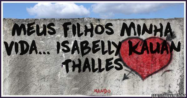 Meus filhos minha vida... Isabelly kauan Thalles 
