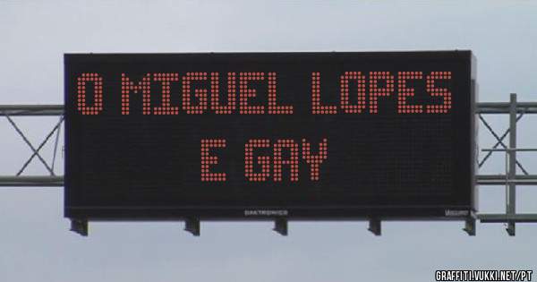 O Miguel Lopes e gay