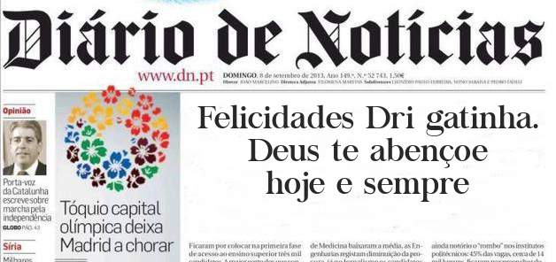 Felicidades Dri gatinha. Deus te abençoe  hoje e sempre